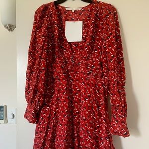 Veronica Beard Red Floral Dress